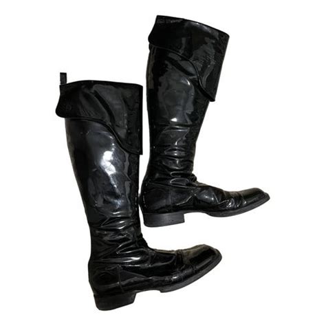 chanel patent leather pirate boots